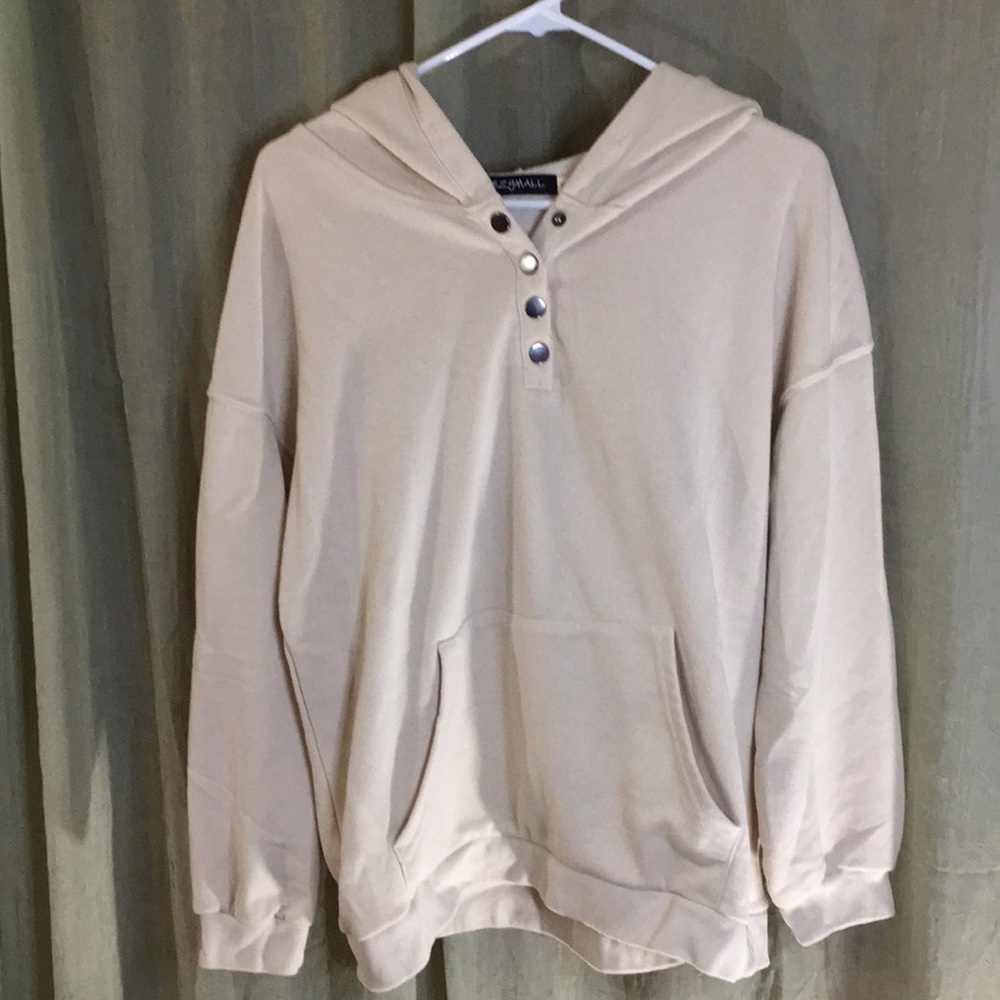 Ezymall S Snap collar Hoodie